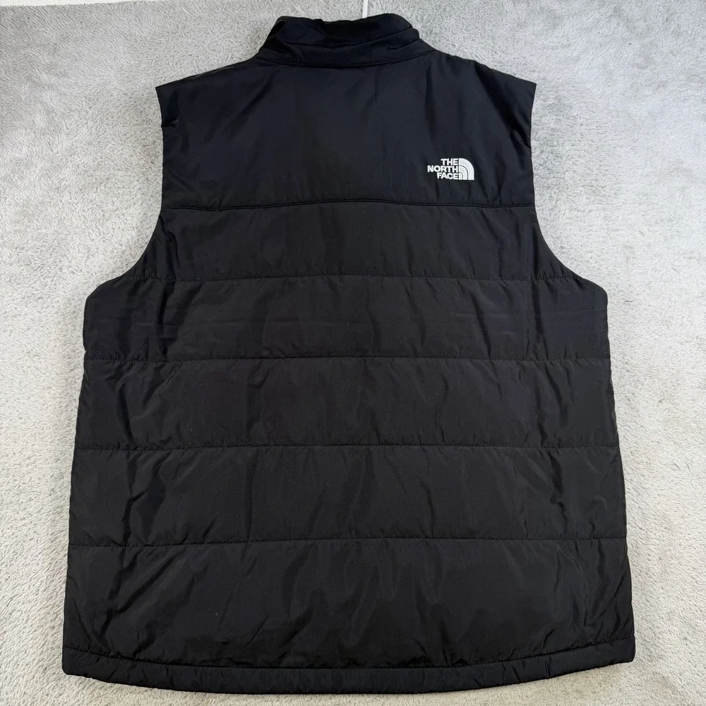 The North Face Vest Mens Large Black Puffer Insulated Lined Quilted Zip Pocket
